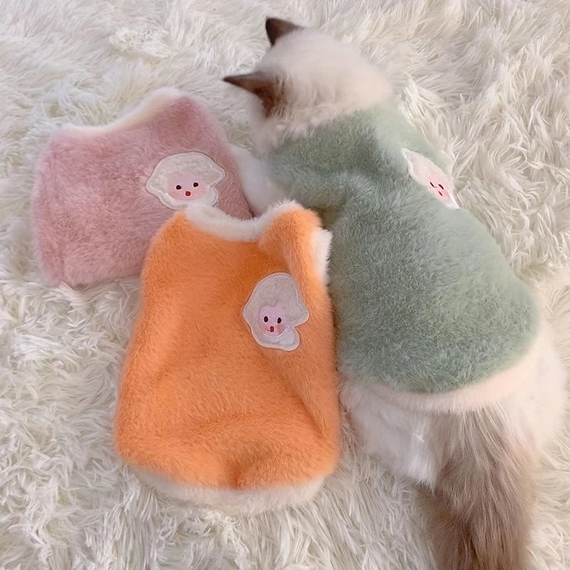 Warm Cat Winter Vest Soft Pet Sweater Comfortable Cold Weather Clothing for Cats