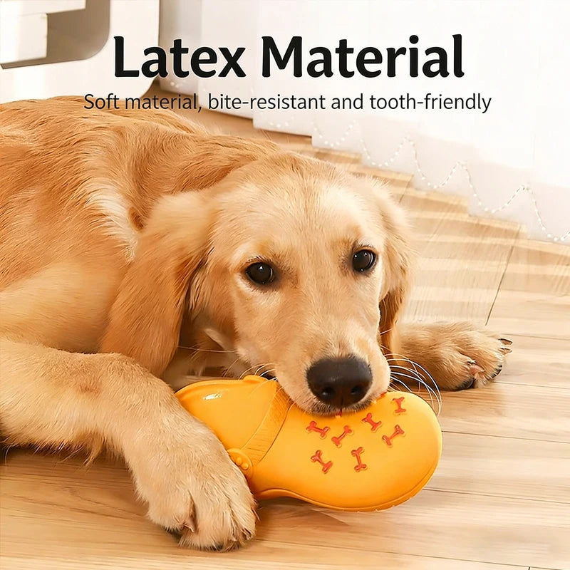 Rubber Slipper Dog Chew Toy Teeth Cleaning Durable Training Toy for All Dog Sizes