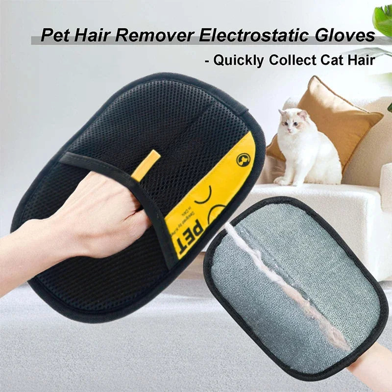 Pet Hair Remover Gloves Reusable | Electrostatic Grooming Glove