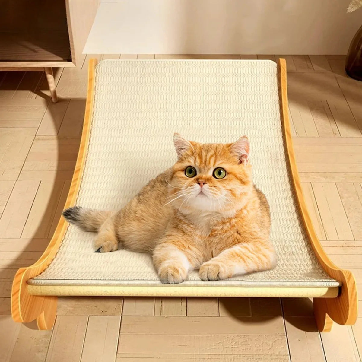 Wooden Cat Scratching Bed with Sisal | Durable Cat Scratcher & Lounger