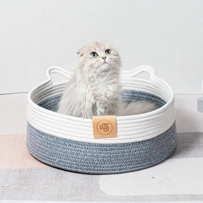 Breathable Cat Bed ,Handmade Woven Cooling Cat Nest for Summer