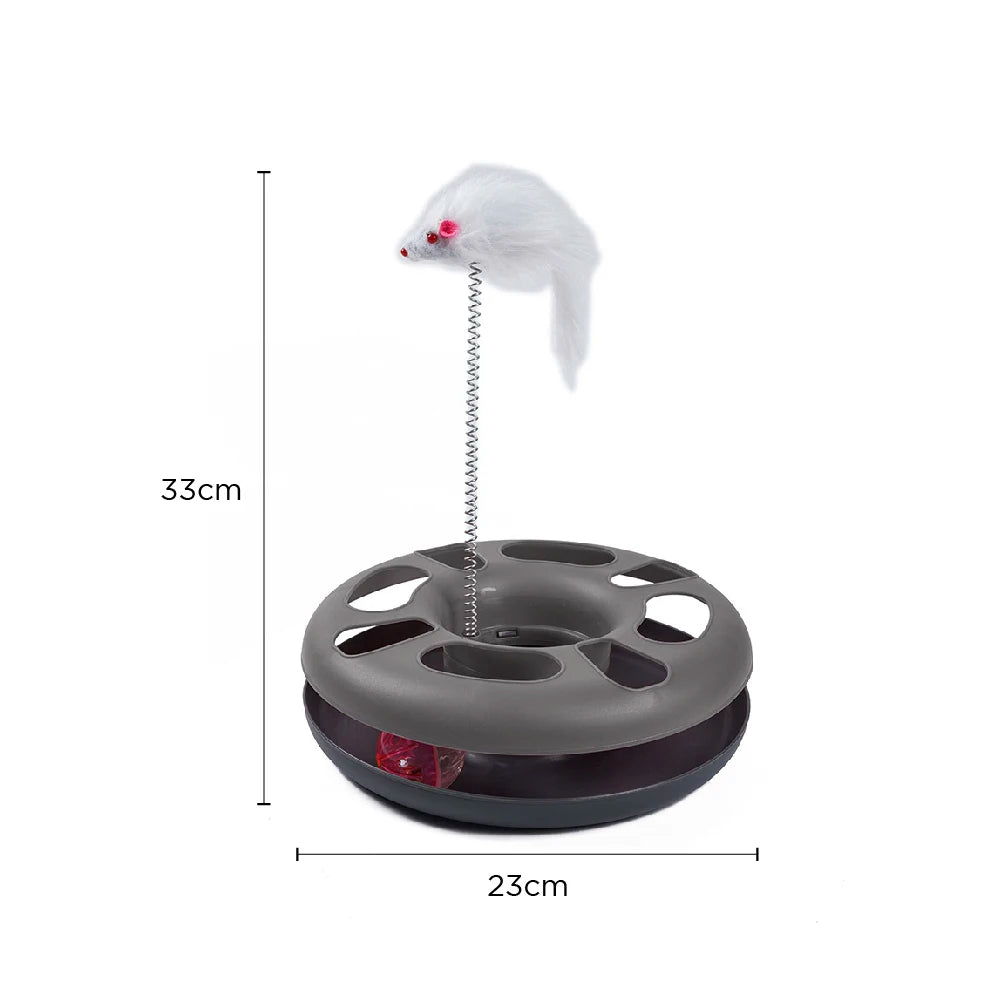 3-in-1 Interactive Cat Toy | Ball, Mouse & Disc Play Toy
