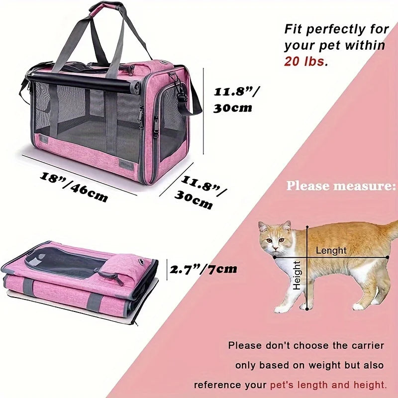 ComfortMax Large Pet Carrier for Cats and Dogs Soft-Sided Travel Bag