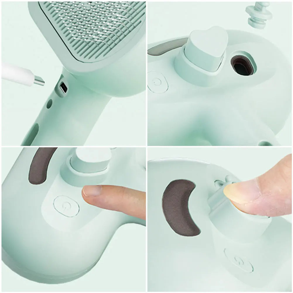 Steam Pet Brush UK | Self-Cleaning Grooming Brush with Spray