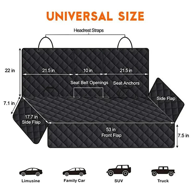 Waterproof Pet Car Seat Cover Non-Slip Oxford Protector for Dogs and Cats