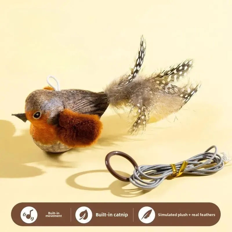 Interactive Bird Cat Toy with Sound – Hanging Catnip Teaser for Indoor Cats