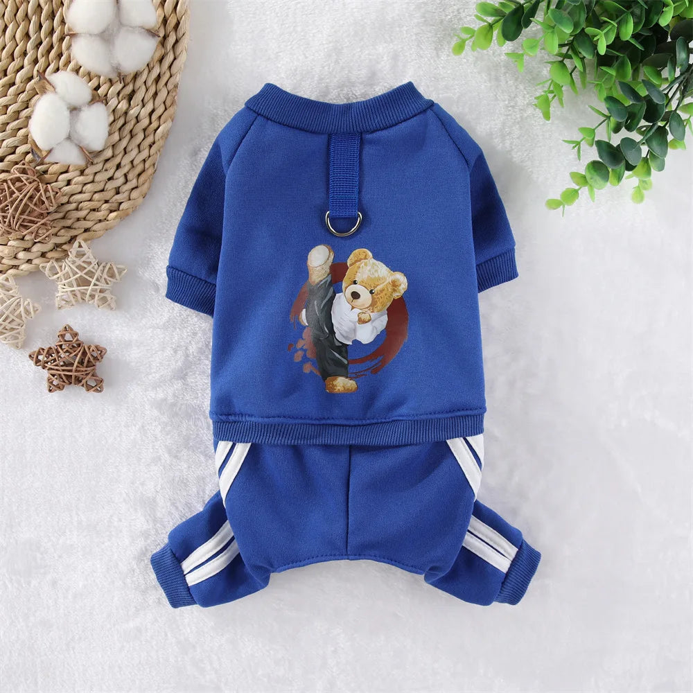 Dog Winter Jumpsuit Warm Fleece Hoodie Outfit for Small Medium Dogs Puppy Clothes