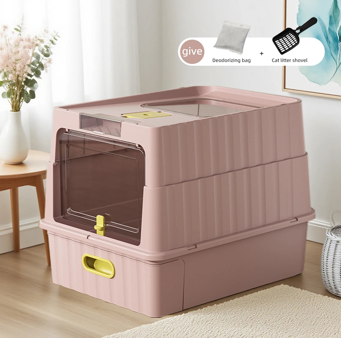 Extra Large Enclosed Cat Litter Box Anti Splash Easy Clean Odor Control Cat Toilet