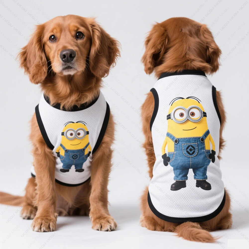 Minions Dog Vest Breathable Summer Pet Shirt Lightweight Sleeveless Dog Clothing.