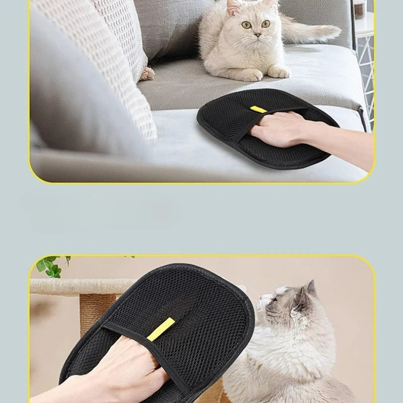 Pet Hair Remover Glove , Grooming Mitt for Cats and Dogs