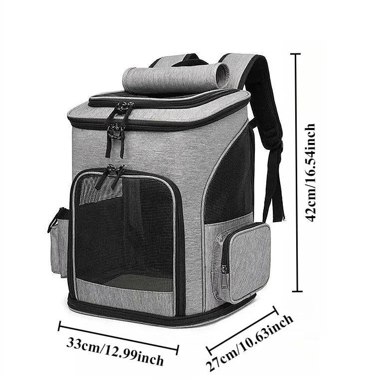 Expandable Pet Backpack  | Breathable Foldable Cat & Dog Carrier Bag