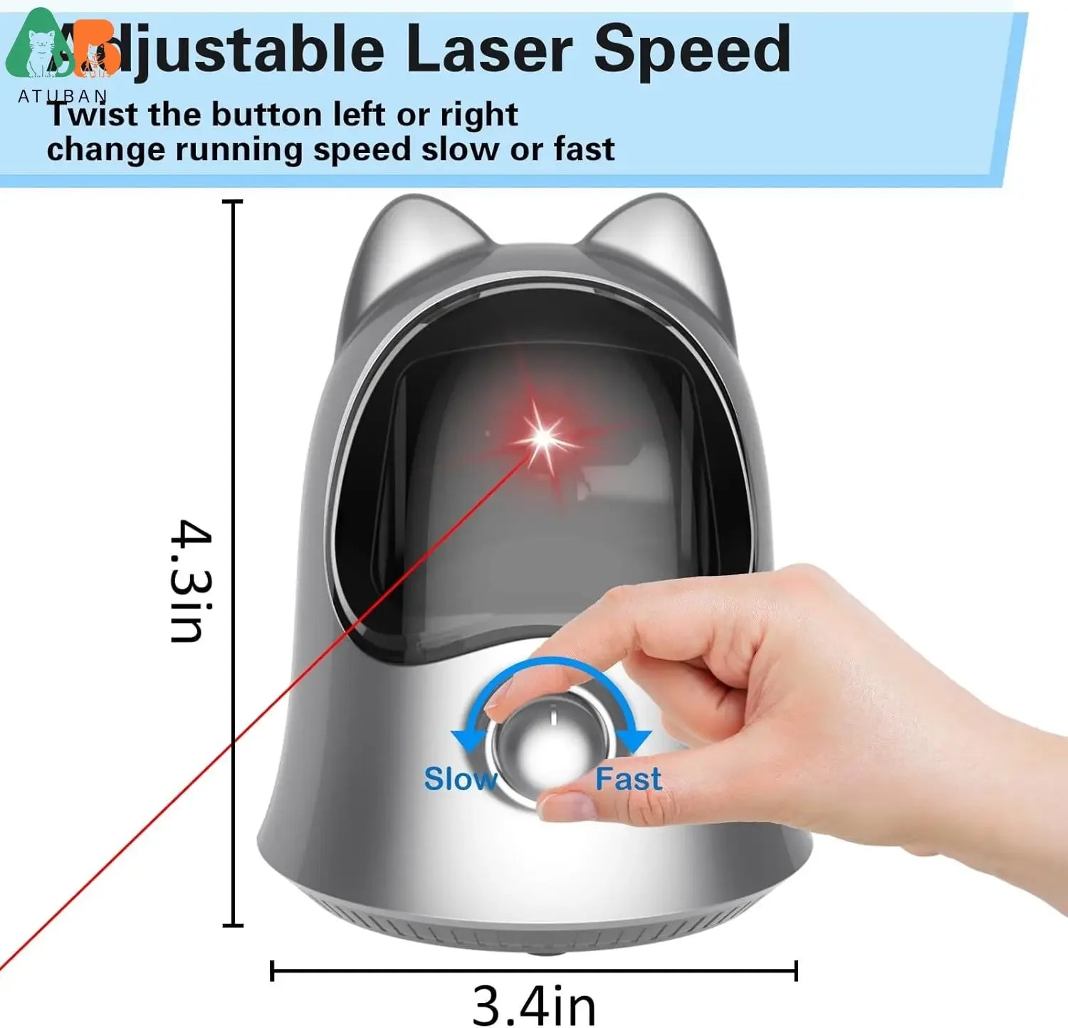 ATUBAN Automatic Laser Cat Toy – Interactive Rechargeable Toy for Indoor Cats