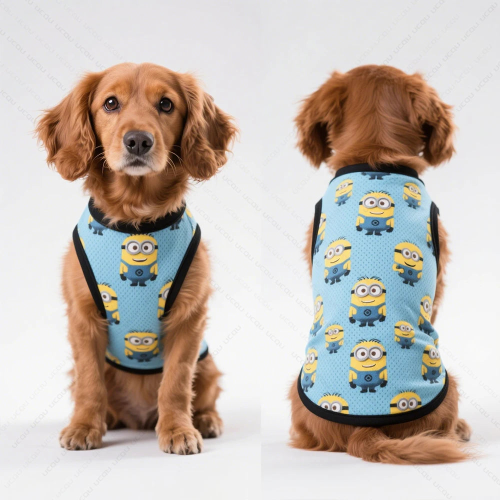 Minions Dog Vest Breathable Summer Pet Shirt Lightweight Sleeveless Dog Clothing.