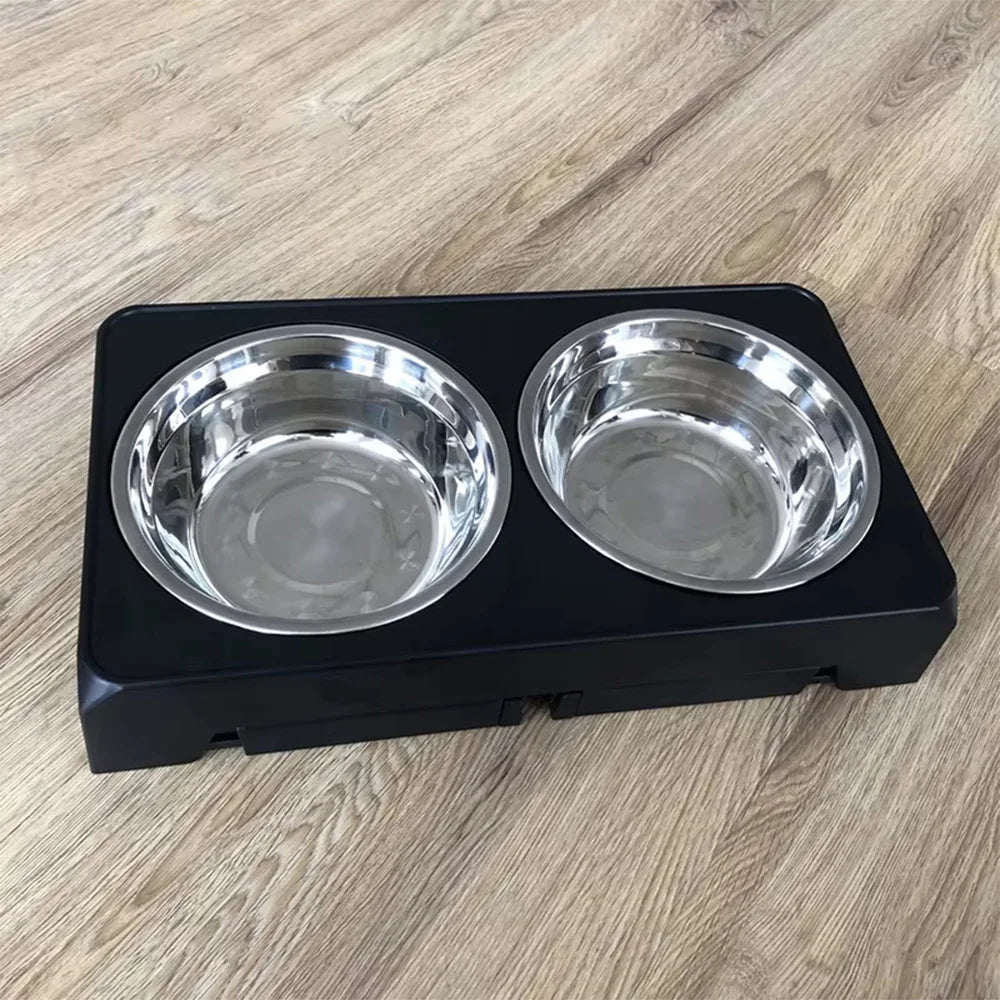 Adjustable Elevated Dog Bowls | Raised Feeder with Stainless Steel Bowls | Bark & Whiskers