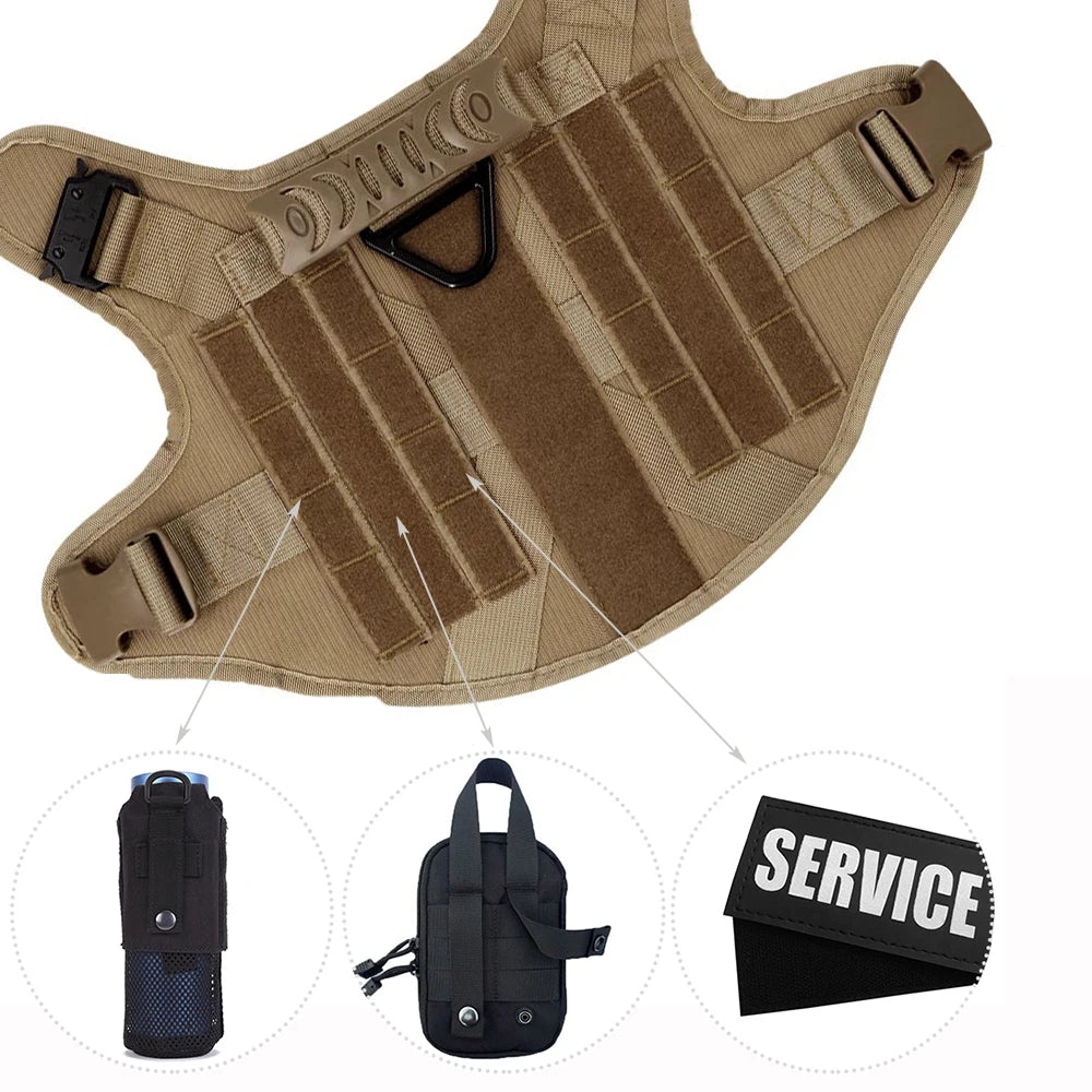 TitanGuard Tactical Dog Harness | Heavy Duty No-Pull Training Vest for Large & Medium Dogs | Bark & Whiskers