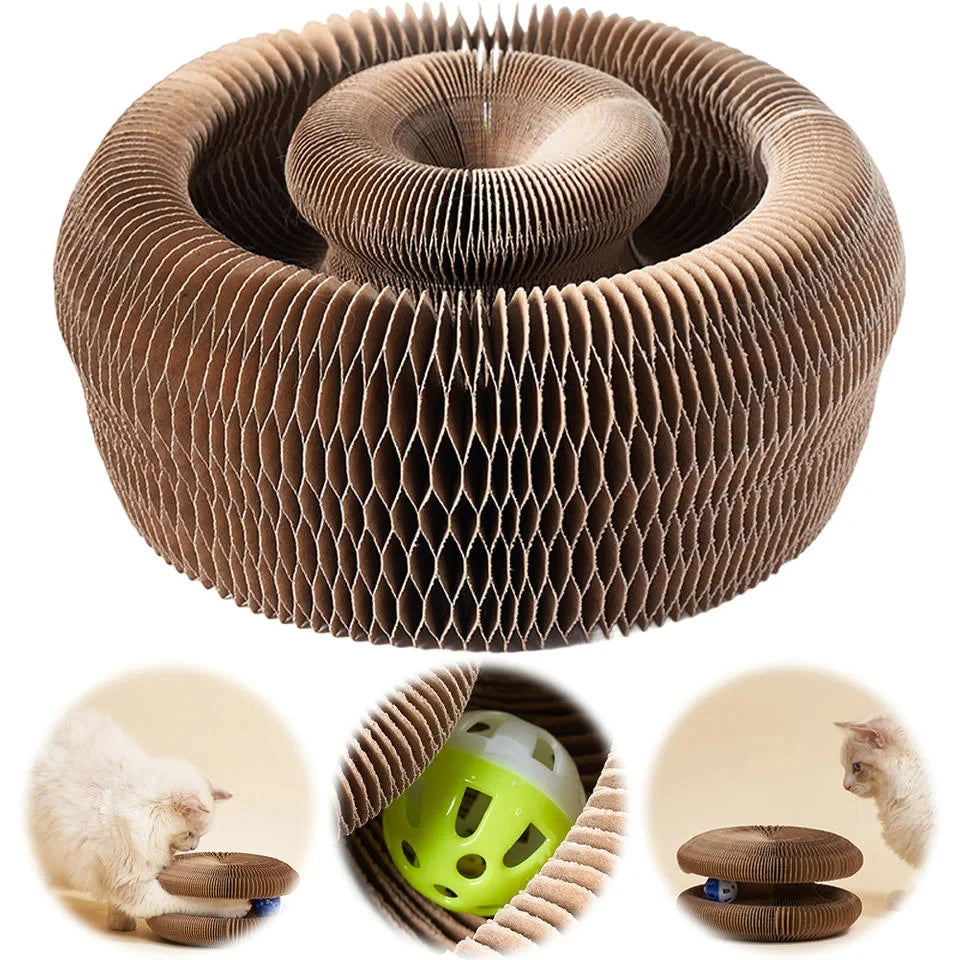 Cat Scratching Board with Ball Interactive Corrugated Scratch Toy for Cats