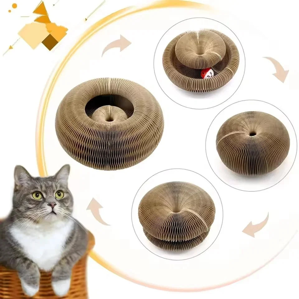 Cat Scratching Board with Ball Interactive Corrugated Scratch Toy for Cats