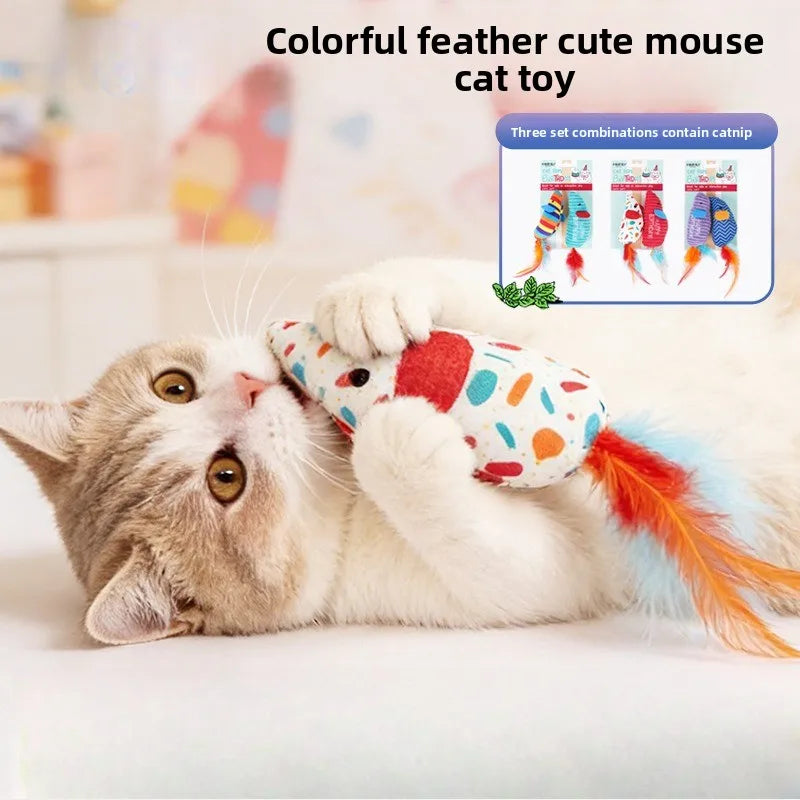 Catnip Feather Mouse Cat Toy (2 Pack) | Bark&Whiskers