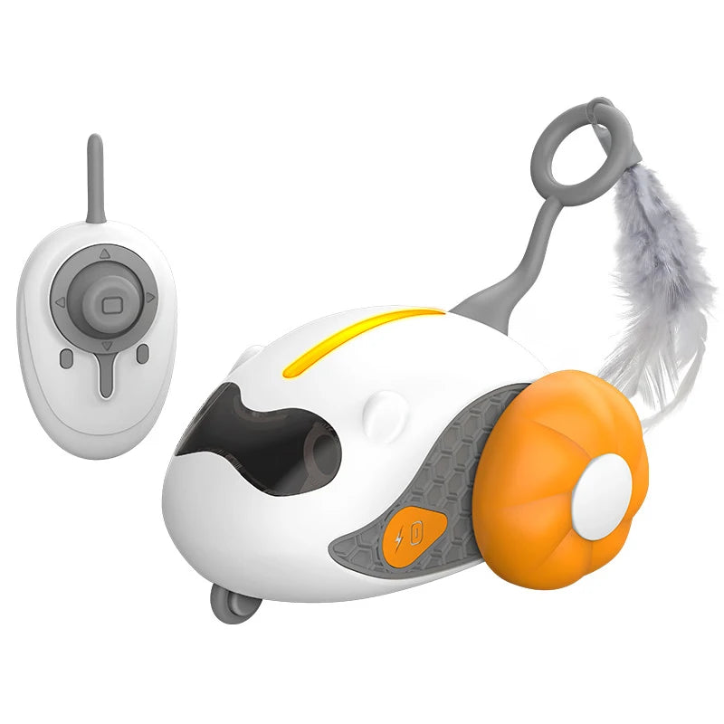 Automatic Rolling Cat Toy Car with Remote Control – Interactive Rechargeable Toy for Indoor Cats