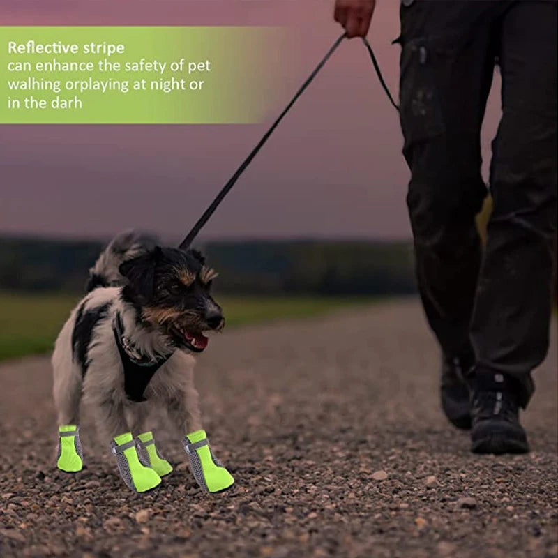 Waterproof Dog Shoes Anti Slip Reflective Boots for Small and Medium Dogs