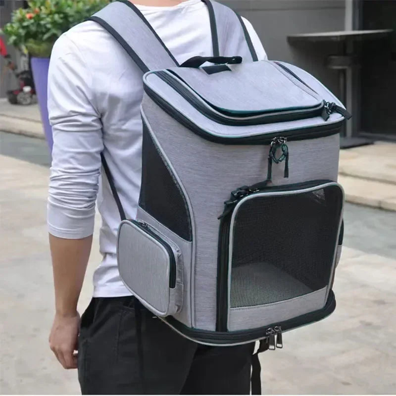 Expandable Pet Backpack  | Breathable Foldable Cat & Dog Carrier Bag