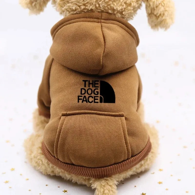 Dog Cat Winter Sweater Denim Style Pet Clothes with Pocket Autumn Winter Outfit