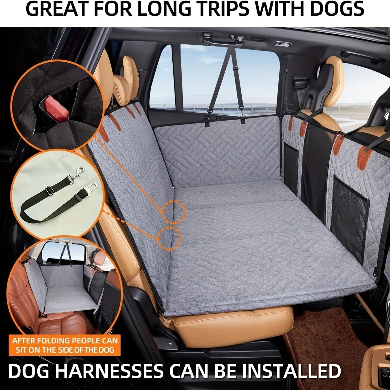 Waterproof Dog Car Seat Cover Hammock – Scratch Proof Pet Seat Protector