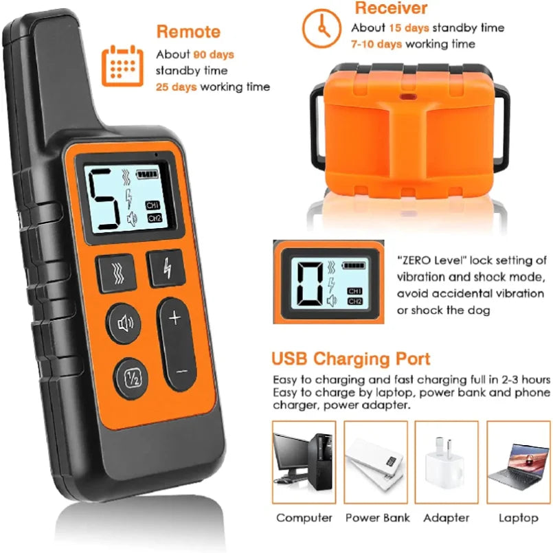 Dog Training Collar with Remote | 500m Waterproof Training System
