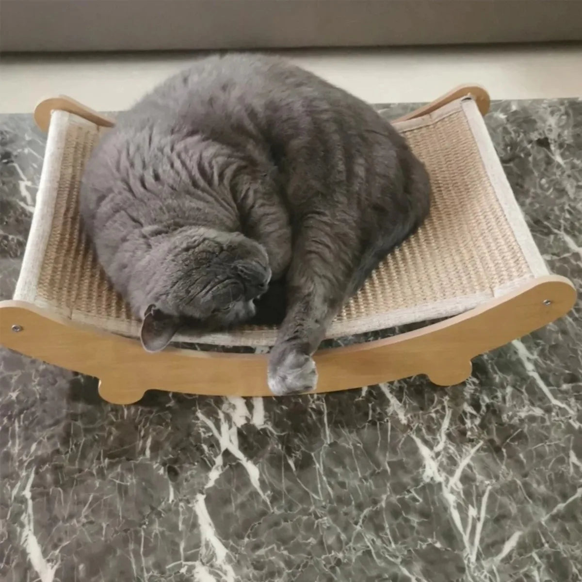 Wooden Cat Scratching Bed with Sisal | Durable Cat Scratcher & Lounger