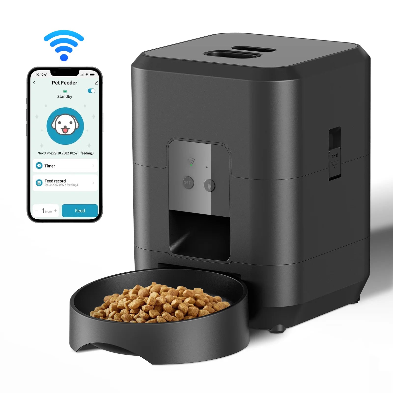 Smart WiFi Pet Feeder 2L with Timer | Automatic Cat & Dog Feeder