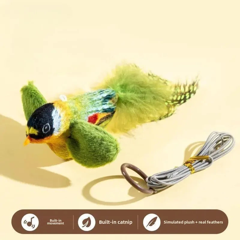 Interactive Bird Cat Toy with Sound – Hanging Catnip Teaser for Indoor Cats