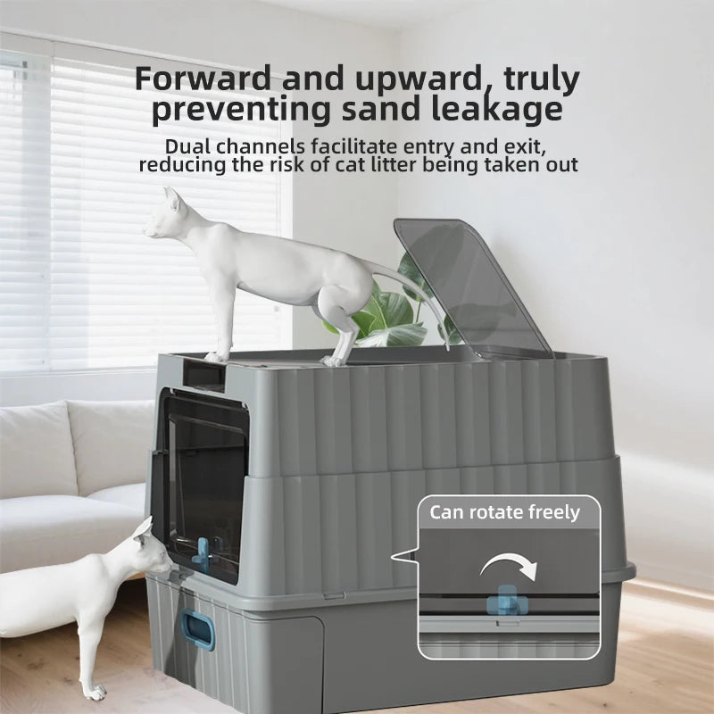 Extra Large Enclosed Cat Litter Box Anti Splash Easy Clean Odor Control Cat Toilet