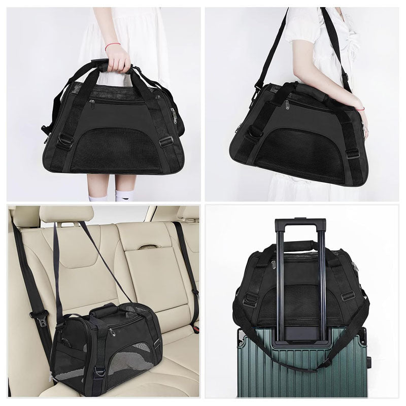 Breathable Mesh Pet Carrier Backpack for Small & Medium Pets with Adjustable Shoulder Strap