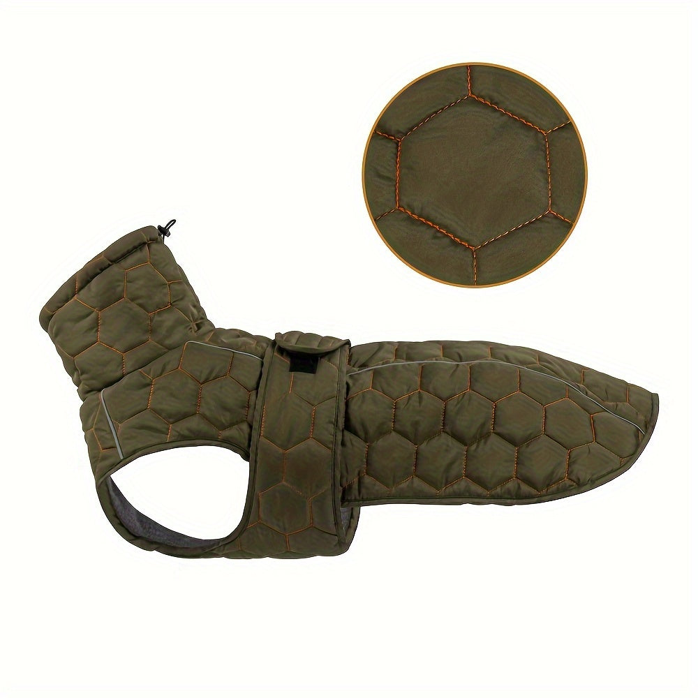 Premium Quilted Dog Coat – Warm, Lightweight & Adjustable Winter Jacket for Medium & Large Dogs